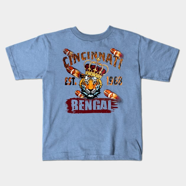Cincinnati Bengals American football team Kids T-Shirt by nowsadmahi